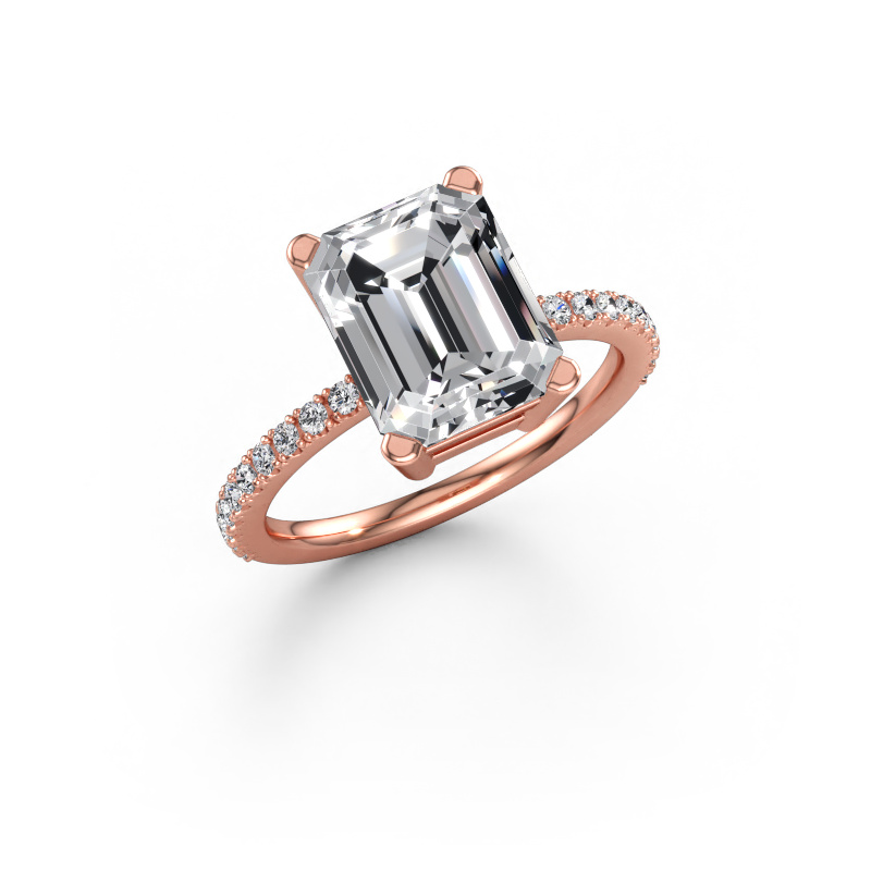 Immagine di Anello di fidanzamento Denita 2 EME 585 oro rosa Diamante 3.74 crt