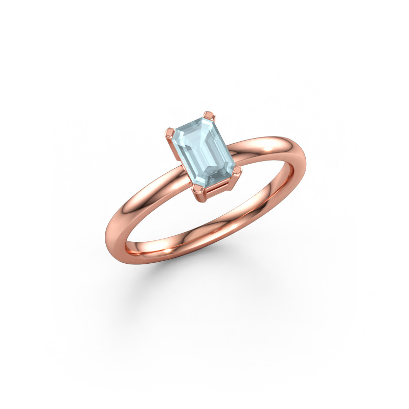 Bild av Förlovningsring Denita 1 EME 585 roséguld Akvamarin 6x4 mm