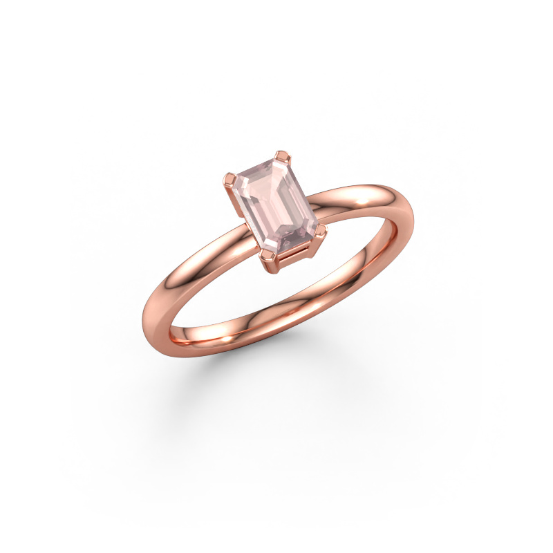 Bild av Förlovningsring Denita 1 EME 585 roséguld Champagnefärgad morganit 6x4 mm