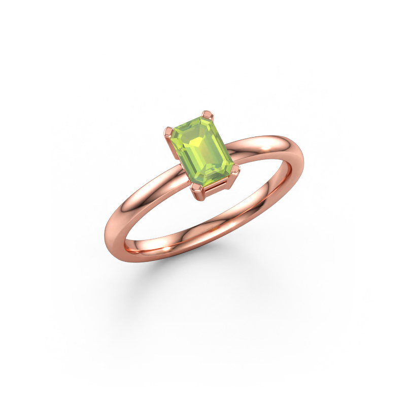 Bild av Förlovningsring Denita 1 EME 585 roséguld Peridot 6x4 mm
