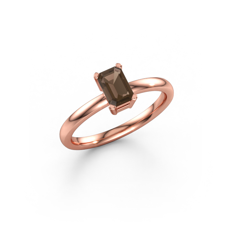 Bild av Förlovningsring Denita 1 EME 585 roséguld Rökkvarts 6x4 mm