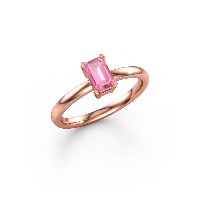 Bild av Förlovningsring Denita 1 EME 585 roséguld Rosa safir 6x4 mm