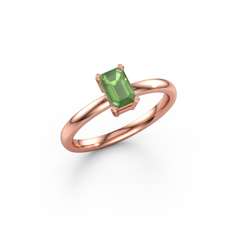 Bild av Förlovningsring Denita 1 EME 585 roséguld Grön turmalin 6x4 mm