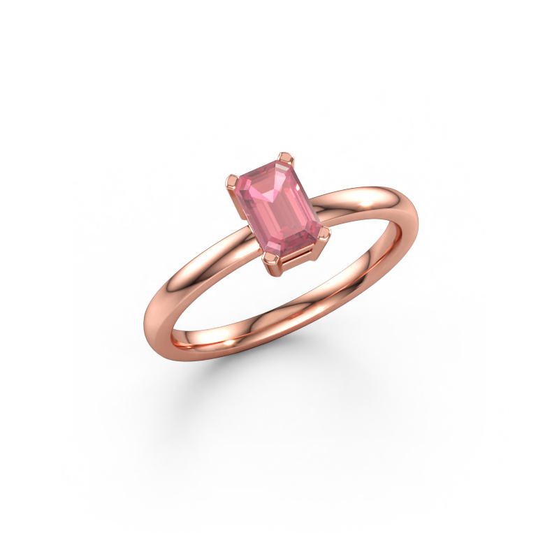 Bild av Förlovningsring Denita 1 EME 585 roséguld Rosa turmalin 6x4 mm