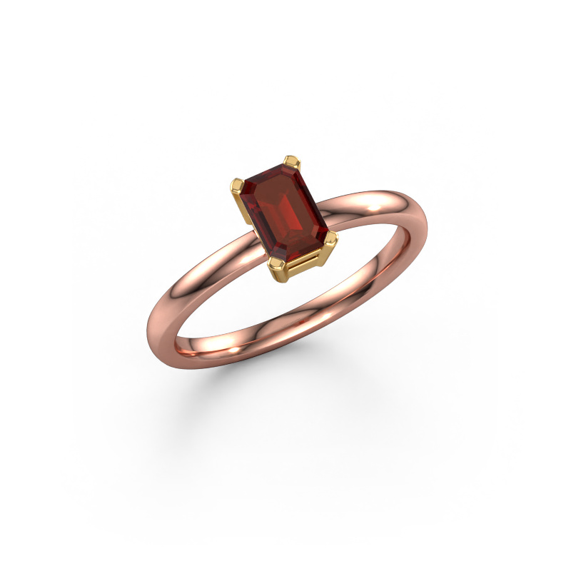 Image of Engagement ring Denita 1 EME 585 rose gold Garnet 6x4 mm