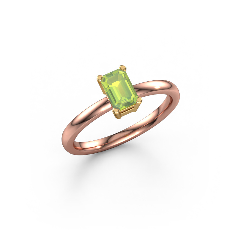 Bild von Verlobungsring Denita 1 EME 585 Roségold Peridot 6x4 mm