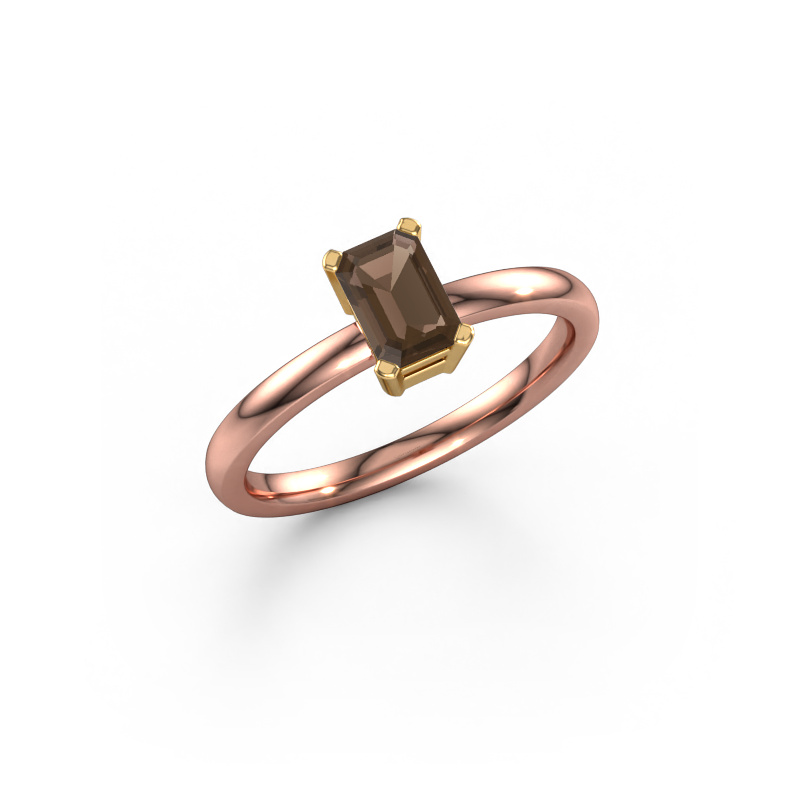 Bild von Verlobungsring Denita 1 EME 585 Roségold Rauchquarz 6x4 mm