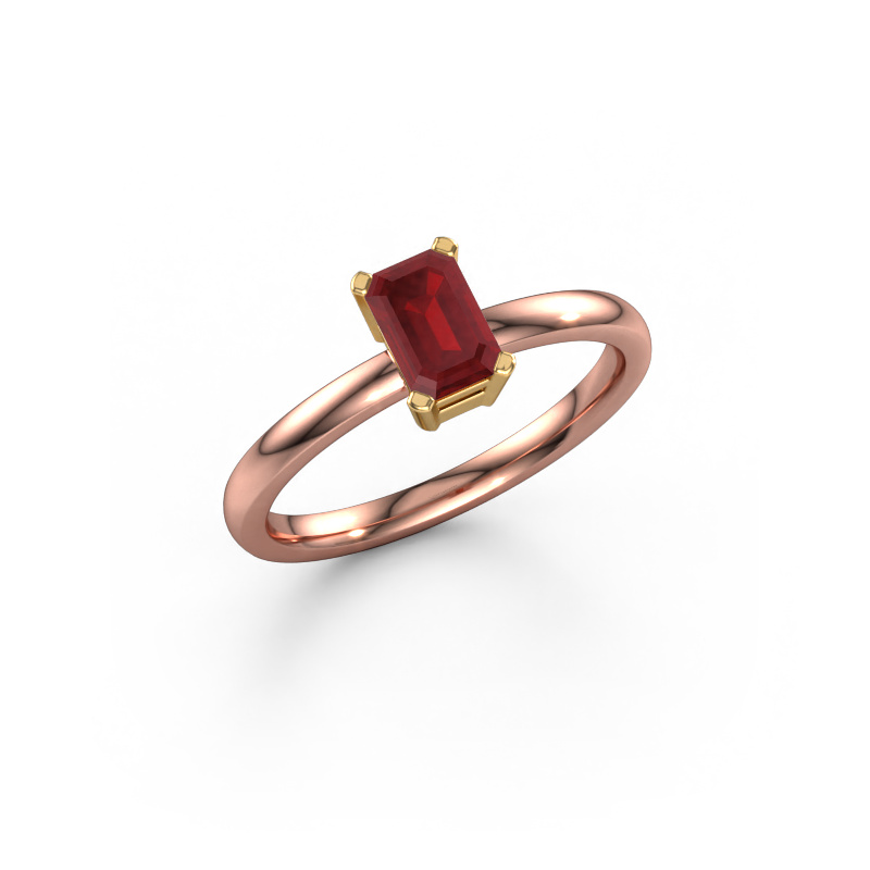 Bild von Verlobungsring Denita 1 EME 585 Roségold Rubin 6x4 mm