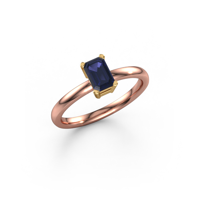 Bild von Verlobungsring Denita 1 EME 585 Roségold Saphir 6x4 mm