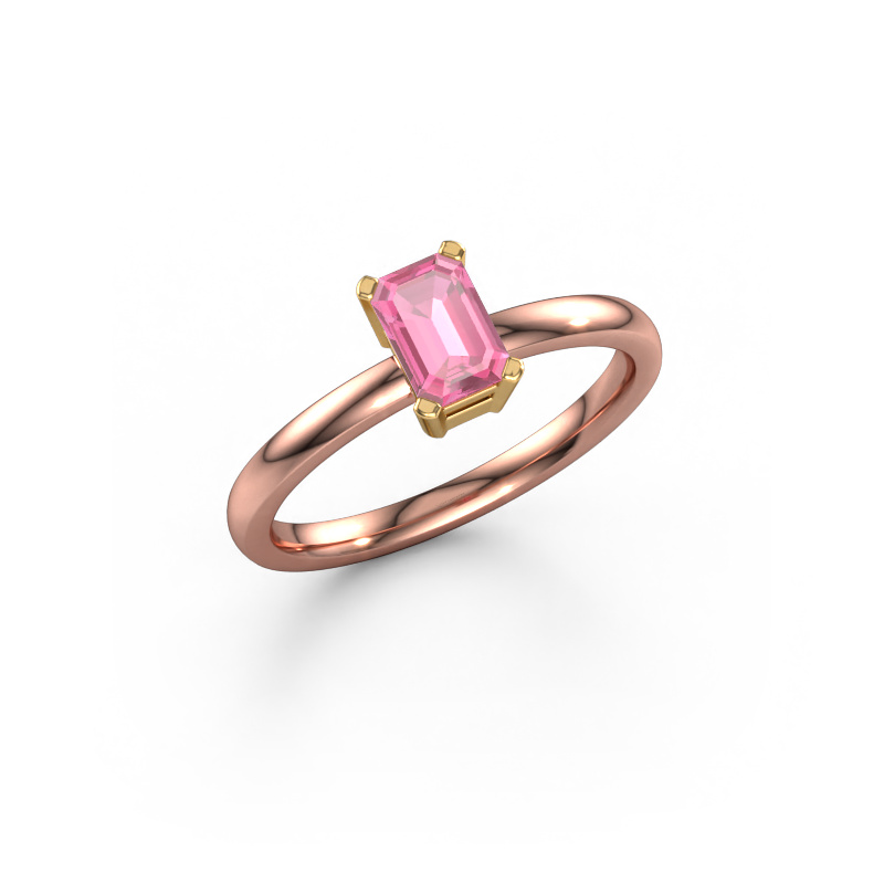 Image of Engagement ring Denita 1 EME 585 rose gold Pink sapphire 6x4 mm