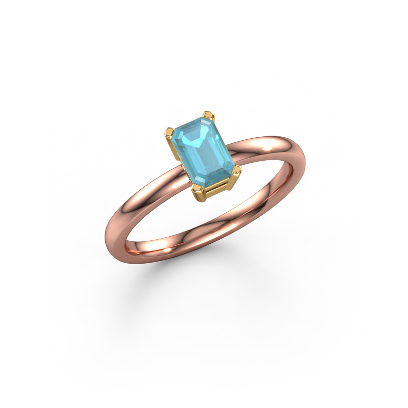Image of Engagement ring Denita 1 EME 585 rose gold Blue topaz 6x4 mm