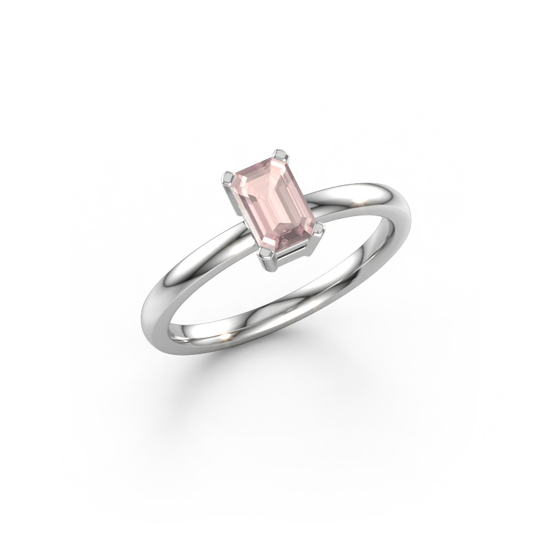Bild av Förlovningsring Denita 1 EME 950 platina Champagnefärgad morganit 6x4 mm