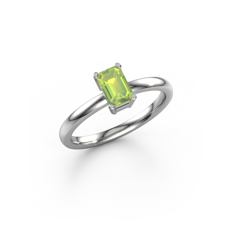 Image of Engagement ring Denita 1 EME 950 platinum Peridot 6x4 mm