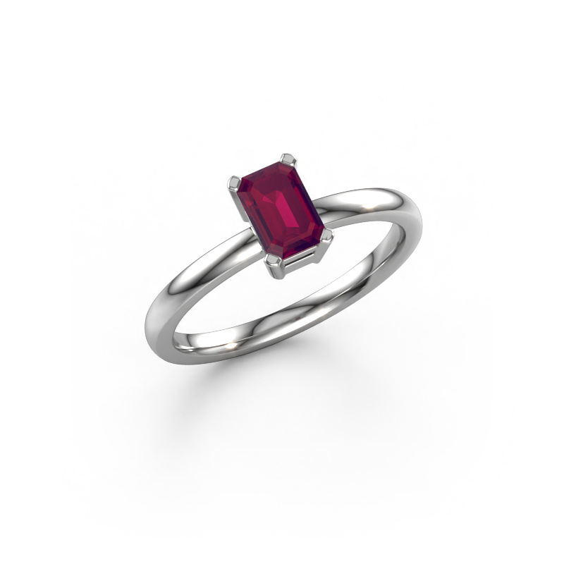 Image of Engagement ring Denita 1 EME 950 platinum Rhodolite 6x4 mm