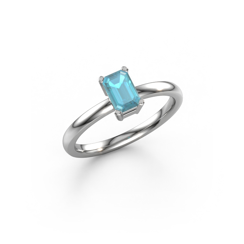 Bild von Verlobungsring Denita 1 EME 950 Platin Blau Topas 6x4 mm