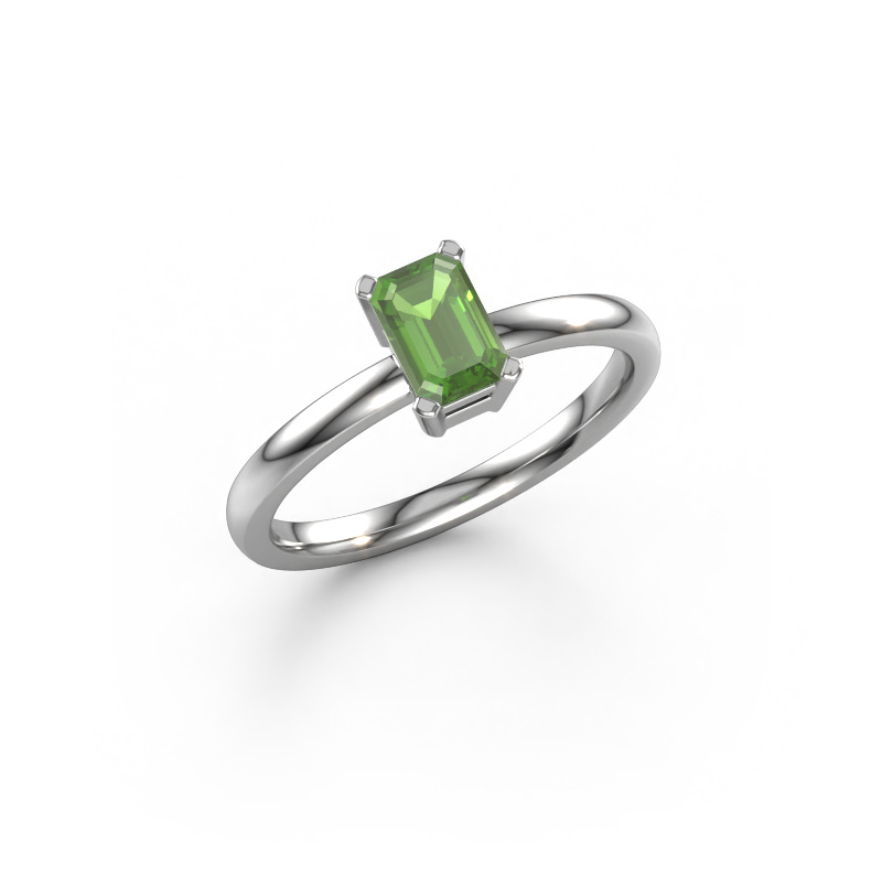 Bild von Verlobungsring Denita 1 EME 950 Platin Turmalin grün 6x4 mm