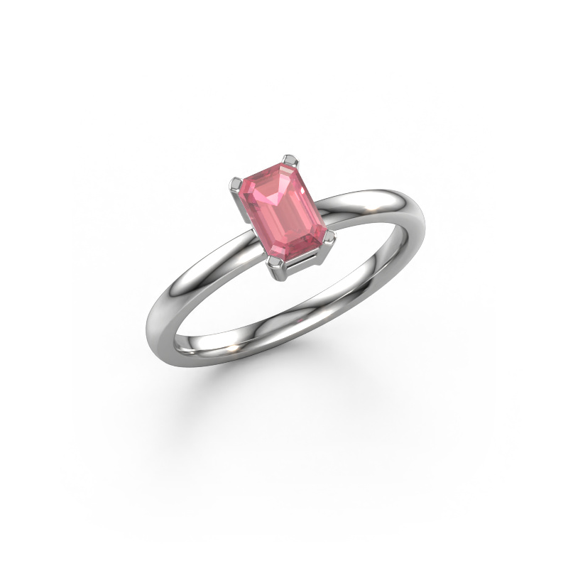 Image of Engagement ring Denita 1 EME 950 platinum Tourmaline pink 6x4 mm