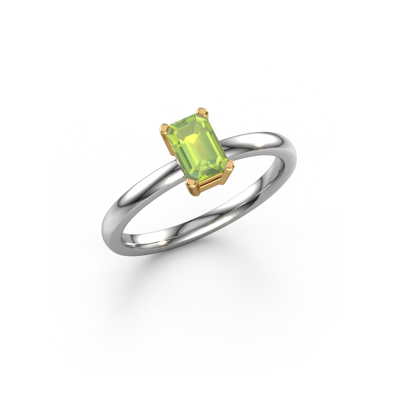 Bild von Verlobungsring Denita 1 EME 585 Weißgold Peridot 6x4 mm