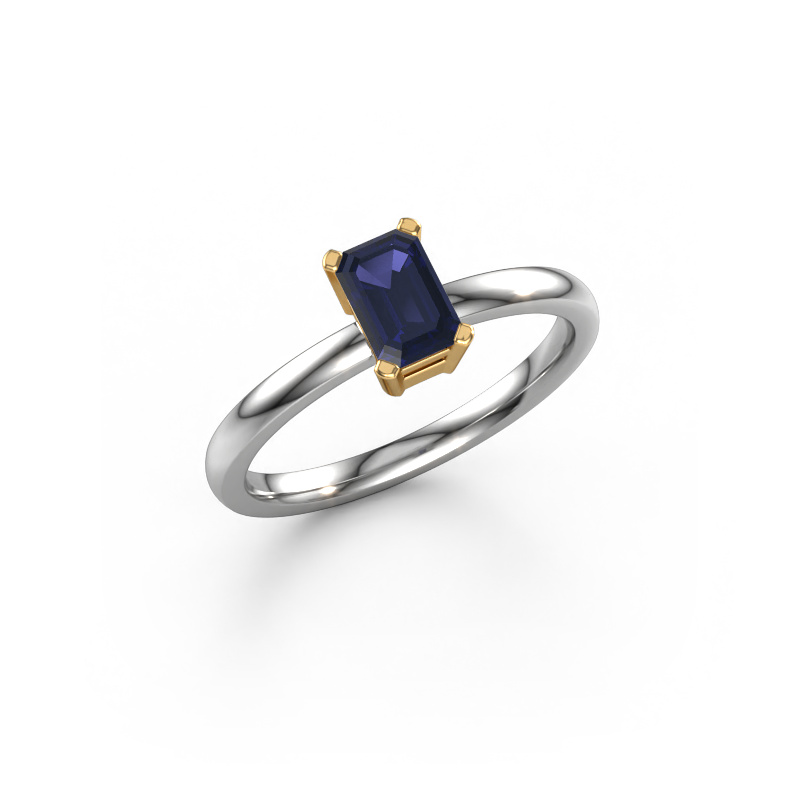 Bild von Verlobungsring Denita 1 EME 585 Weißgold Saphir 6x4 mm