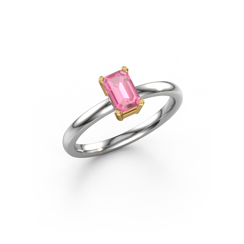 Bild von Verlobungsring Denita 1 EME 585 Weißgold Pink Saphir 6x4 mm