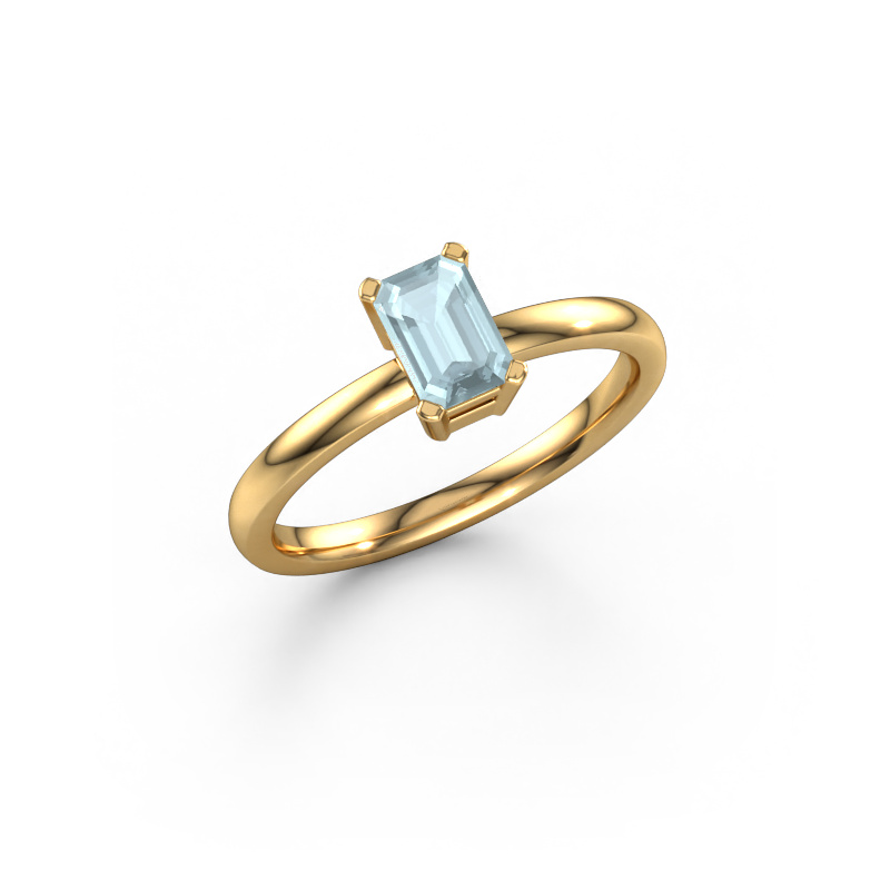 Bild von Verlobungsring Denita 1 EME 585 Gold Aquamarin 6x4 mm