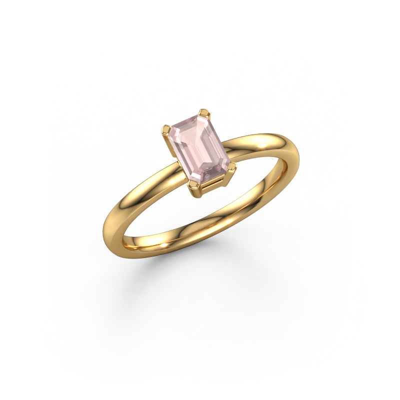 Image of Engagement ring Denita 1 EME 585 gold Morganite champagne 6x4 mm