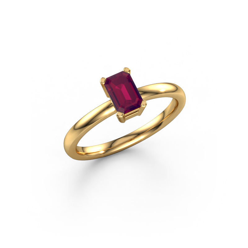 Bild von Verlobungsring Denita 1 EME 585 Gold Rhodolit 6x4 mm