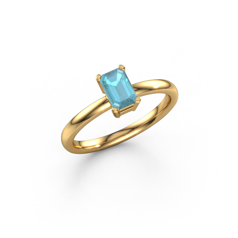 Bild von Verlobungsring Denita 1 EME 585 Gold Blau Topas 6x4 mm
