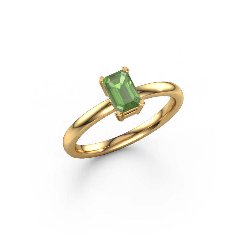 Image de Bague de fiançailles Denita 1 EME 585 or jaune Vert tourmaline 6x4 mm