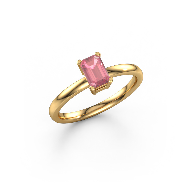 Bild von Verlobungsring Denita 1 EME 585 Gold Turmalin rosa 6x4 mm