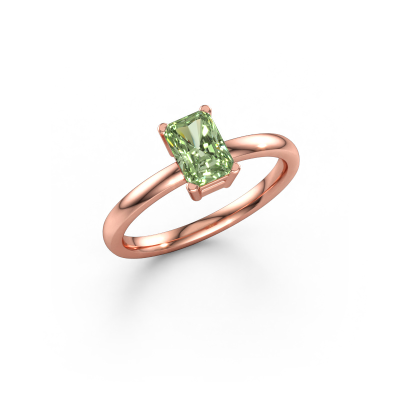 Bild av Förlovningsring Denita 1 RAD 585 roséguld Grön labbodlad diamant 6.5x4.5 mm