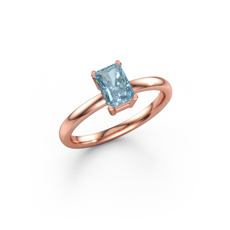 Immagine di Anello di fidanzamento Denita 1 RAD 585 oro rosa Diamante lab grown blu 6.5x4.5 mm