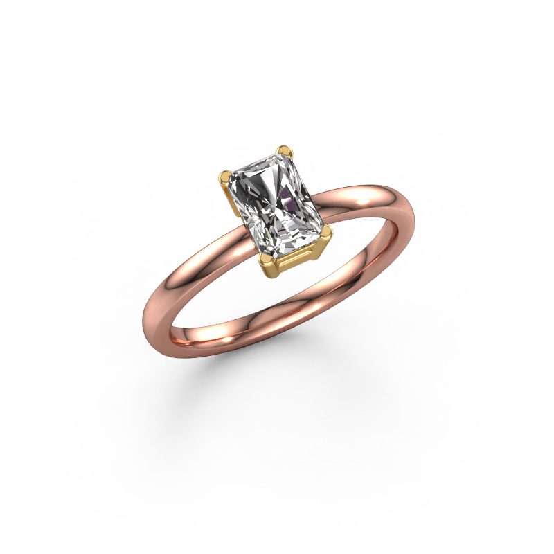 Image de Bague de fiançailles Denita 1 RAD 585 or rose Diamant synthétique 0.75 crt