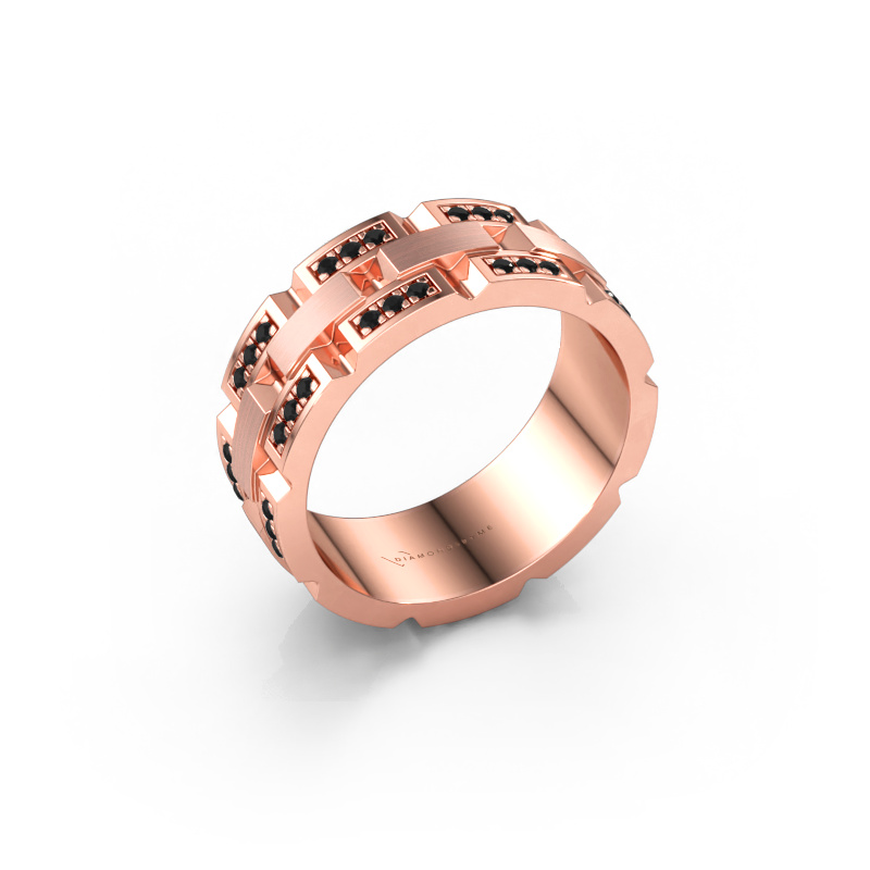 Image of Men's ring Ricardo 4 585 rose gold Black diamond 0.486 crt