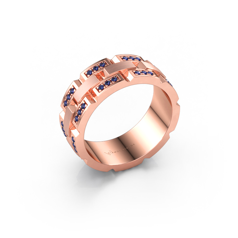 Image of Men's ring Ricardo 4 585 rose gold Sapphire 1.2 mm