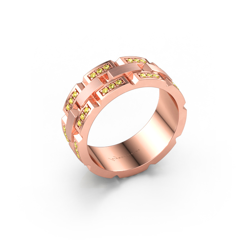 Image of Men's ring Ricardo 4 585 rose gold Yellow sapphire 1.2 mm