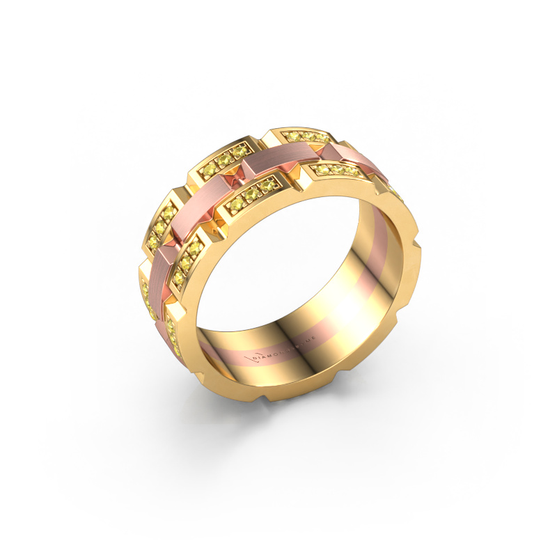 Bild von Herrenring Ricardo 4 585 Roségold Gelb Saphir 1.2 mm