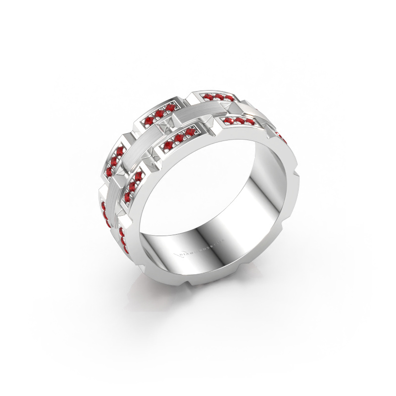 Immagine di Anello da uomo Ricardo 4 585 oro bianco Rubino 1.2 mm