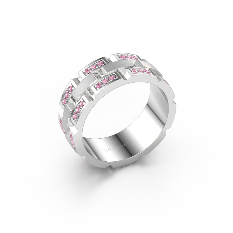 Image of Men's ring Ricardo 4 585 white gold Pink sapphire 1.2 mm