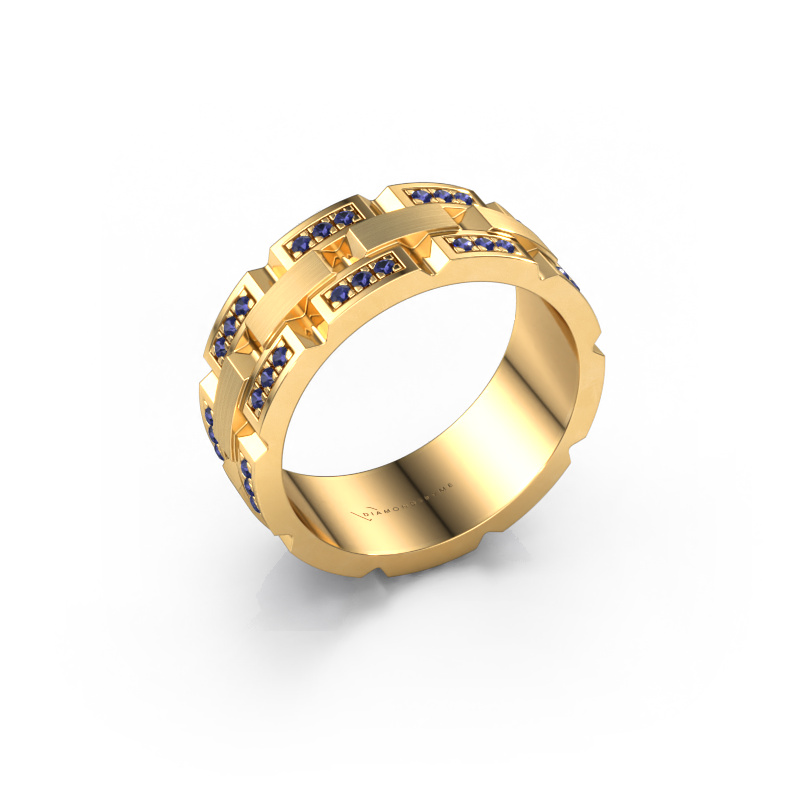 Image de Bague pour homme Ricardo 4 585 or jaune Saphir 1.2 mm