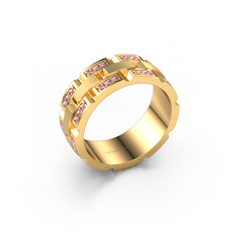 Image of Men's ring Ricardo 4 585 gold Pink sapphire 1.2 mm