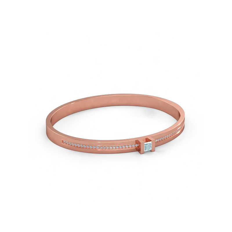 Immagine di Bracciale Desire 585 oro rosa Acquamarina 4 mm