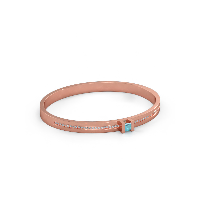Immagine di Bracciale Desire 585 oro rosa Topazio blu 4 mm
