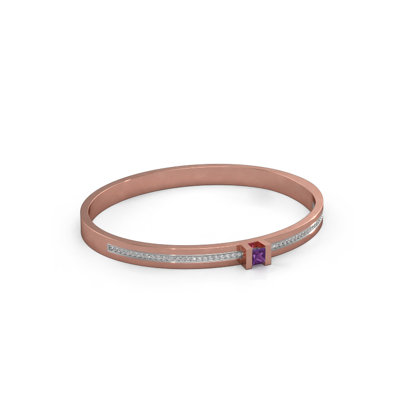 Afbeelding van Armband Desire 585 rosé goud Amethist 4 mm
