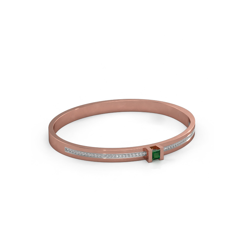 Image of Bracelet Desire 585 rose gold Emerald 4 mm