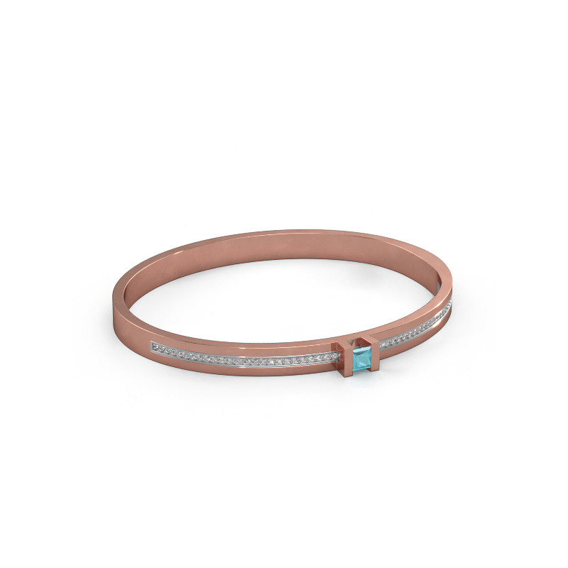 Image of Bracelet Desire 585 rose gold Blue topaz 4 mm