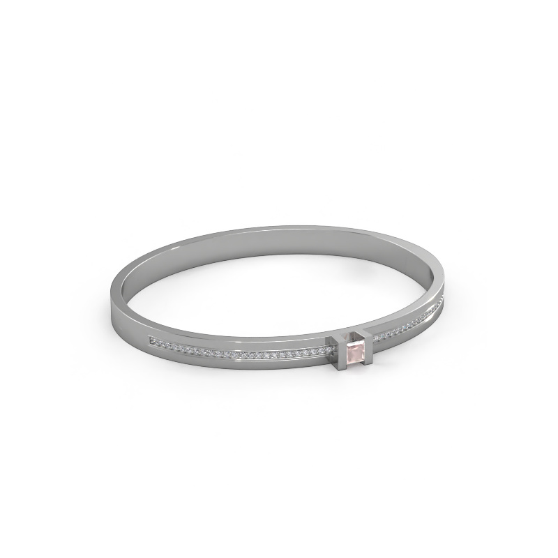 Image of Bracelet Desire 585 white gold Morganite champagne 4 mm