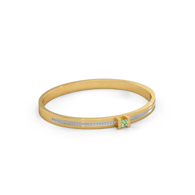 Bild av Armband Desire 585 gult guld Grön labbodlad diamant 4 mm