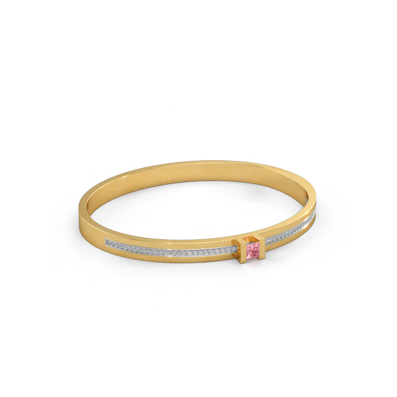 Bild av Armband Desire 585 gult guld Rosa labbodlad diamant 4 mm