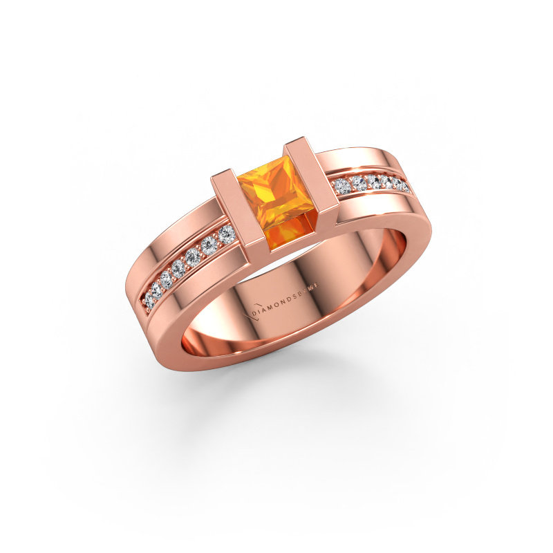 Immagine di Anello di fidanzamento Desire 585 oro rosa Citrino 4 mm